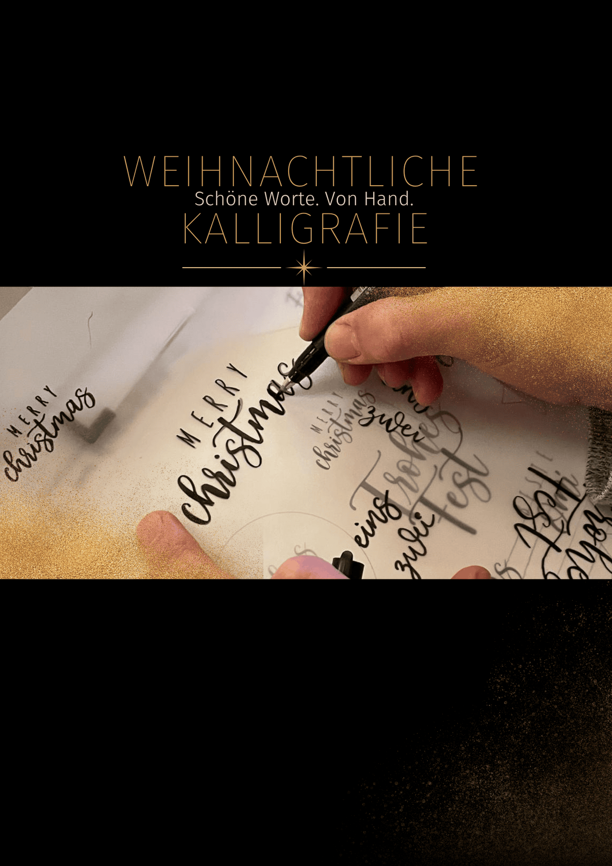 Flyer zum Workshop Weihnachtliche Kalligrafie im Gut Leben Landresort